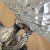 Cut glass bowl on a metal stand / compote dish