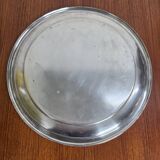 Round silver-plated metal tray from the mid-20th century