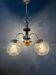 Vintage clear glass Murano chandelier with chrome frame