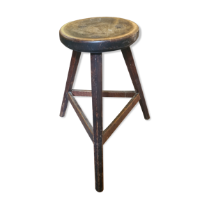 Tabouret tripode en chêne
