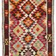 Turkish Handwoven Vintage Herki Kilim 102 cm x 320 cm