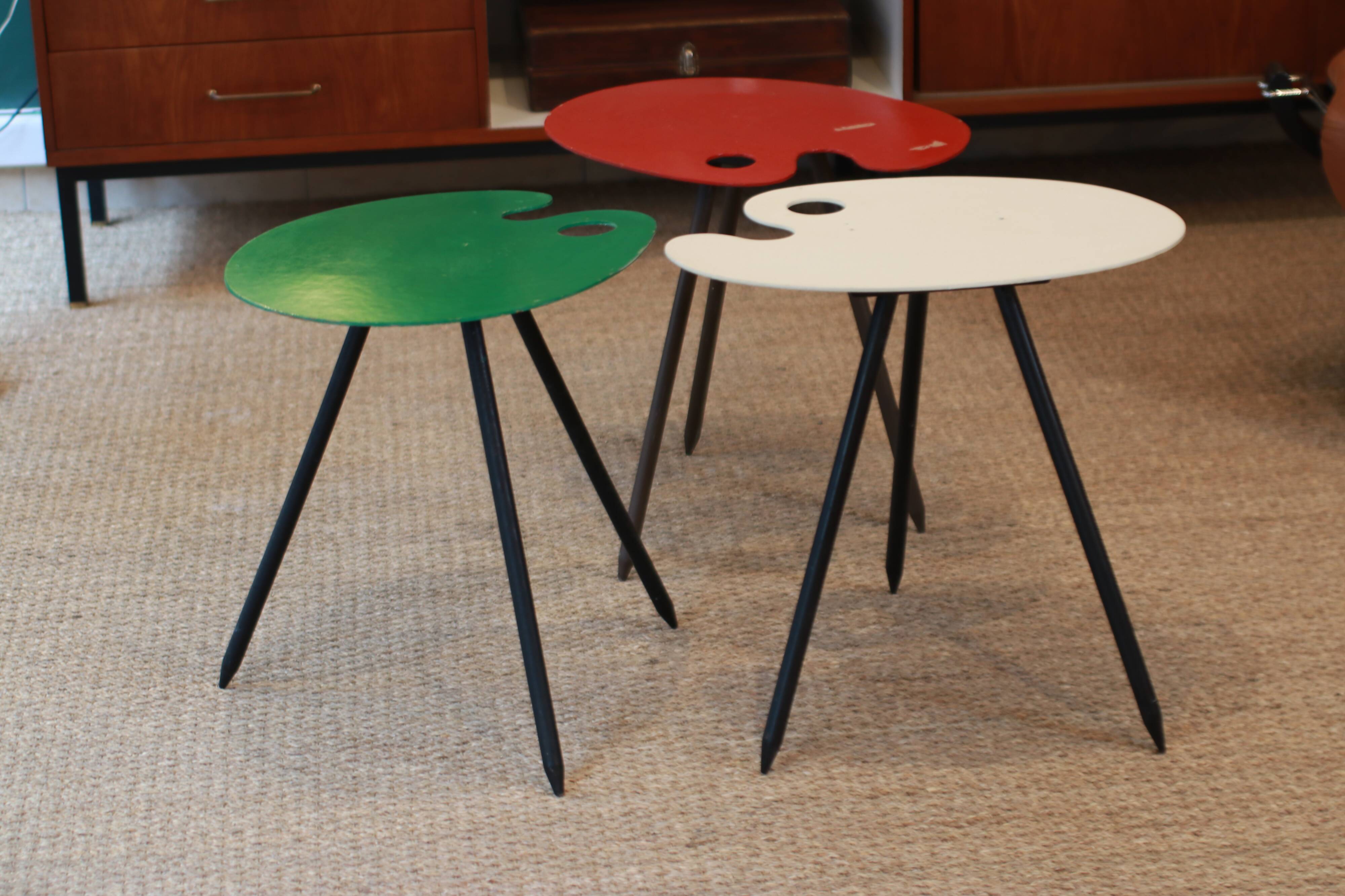 Lucien de Roeck, trio de tables "Pic-nic" pour l'expo 58