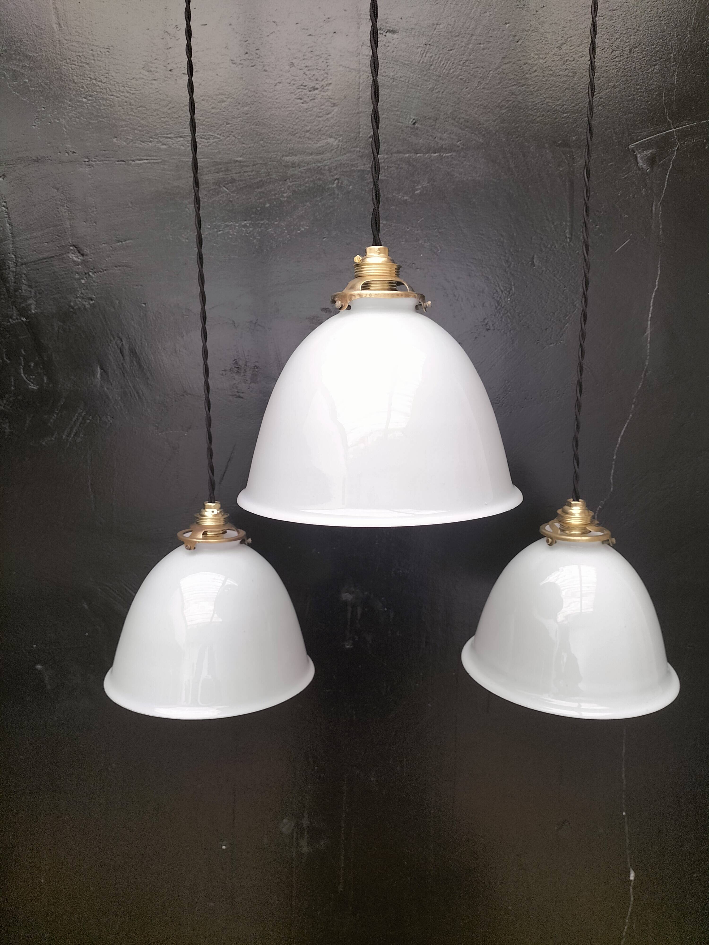 Opaline pendant lights