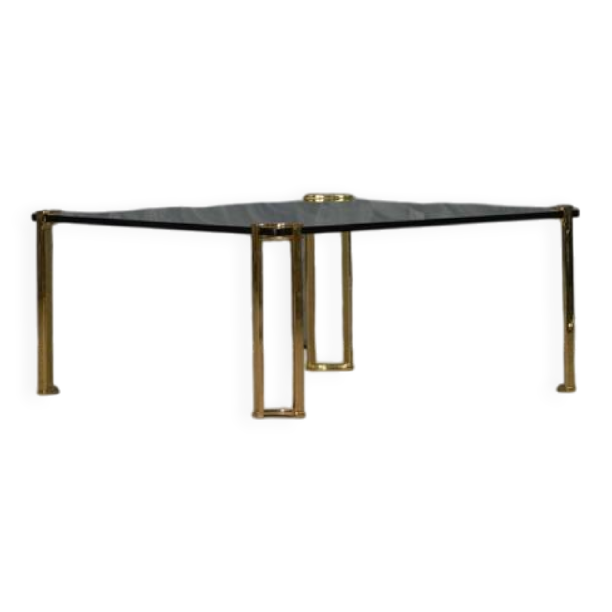 Vintage bronze and glass large coffee table by Peter Ghyczy, Germany 1970s