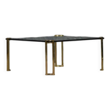Vintage bronze and glass large coffee table by Peter Ghyczy, Germany 1970s