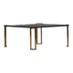 Vintage bronze and glass large coffee table by Peter Ghyczy, Germany 1970s