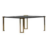 Table basse en bronze vintage et en verre, grande, par Peter Ghyczy, Allemagne, années 1970.