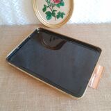 Plateau en laiton avec miroir vintage
