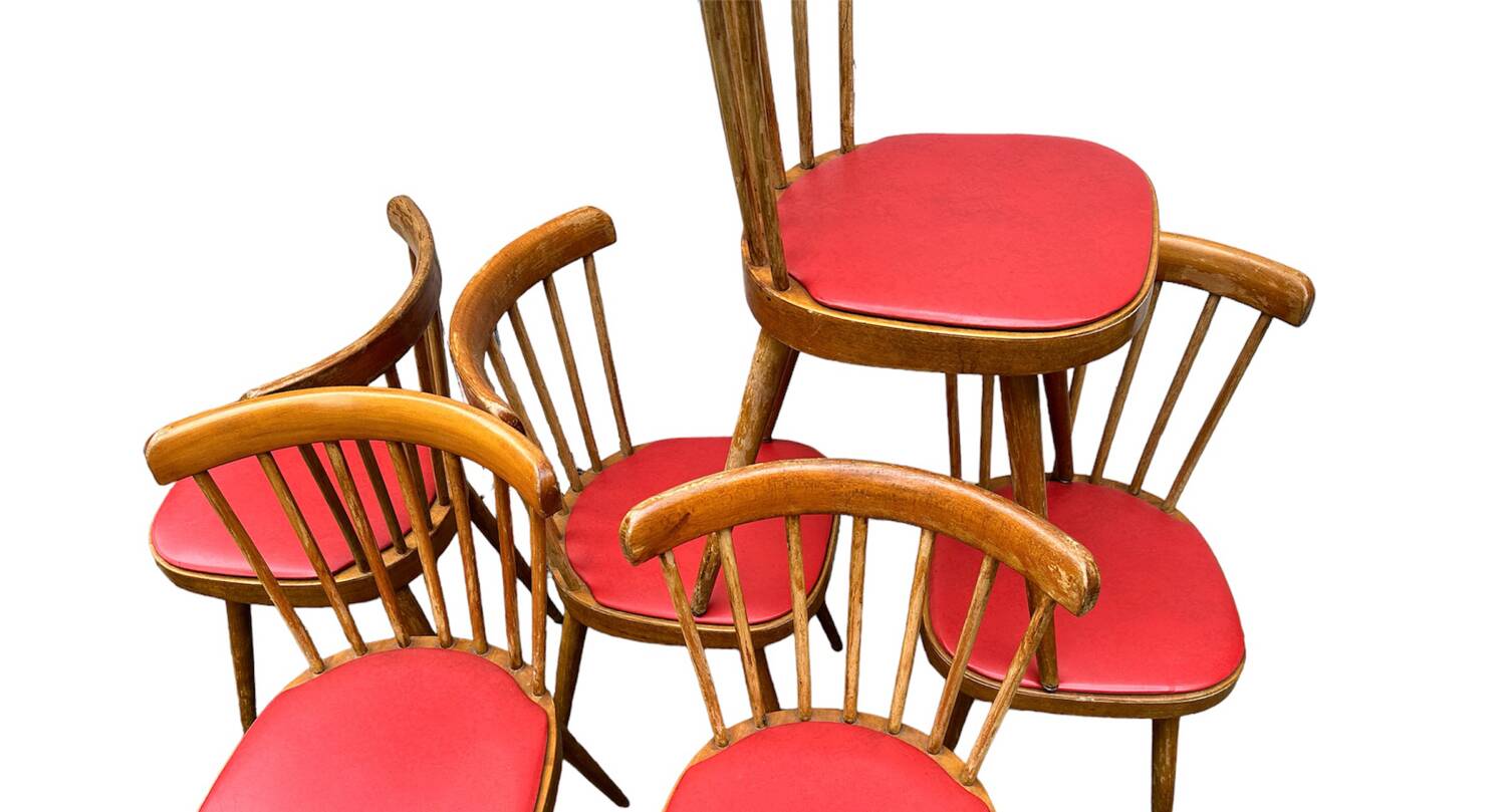 6 Chaises Baumann vintage