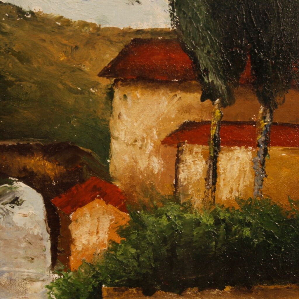 Italian signed landscape painting from 20th century