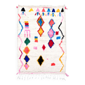 Tapis berbère marocain Azilal à motifs colorés 1,40x0,98m