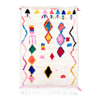 Moroccan Berber Azilal rug with colorful patterns, 1.40x0.98m