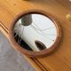 Woven wicker round mirror 1960