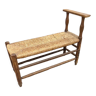Straw bench and vintage wood