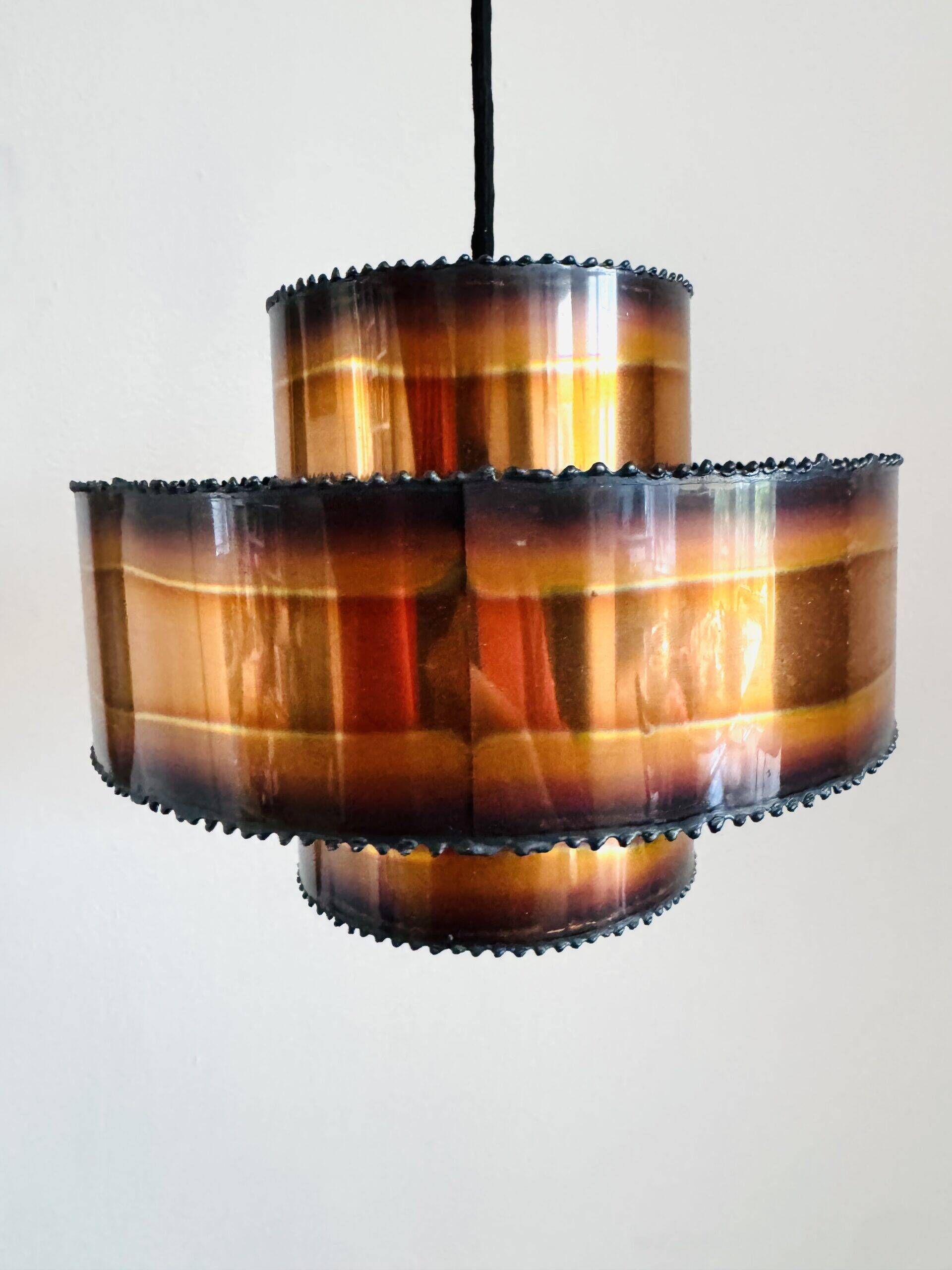Brutalist Hanging Light In Brass By Svend Aage Holm-Sørensen For Holm-Sørensen & Co, Denmark 1960S