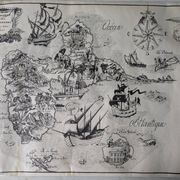 Vintage poster on Guadeloupe printed by Jarry signed by G. Costes.