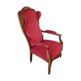 Louis Philippe style armchair with ears and wheels