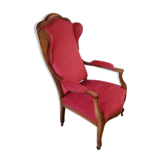 Fauteuil style louis Philippe avec oreilles et roulettes