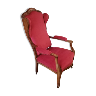 Louis Philippe style armchair with ears and wheels