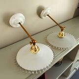 Pair of vintage opaline wall sconces
