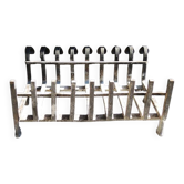 Old 9-bar fire grate in wrought iron