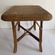 Table basse ancienne en rotin et bambou, 1950