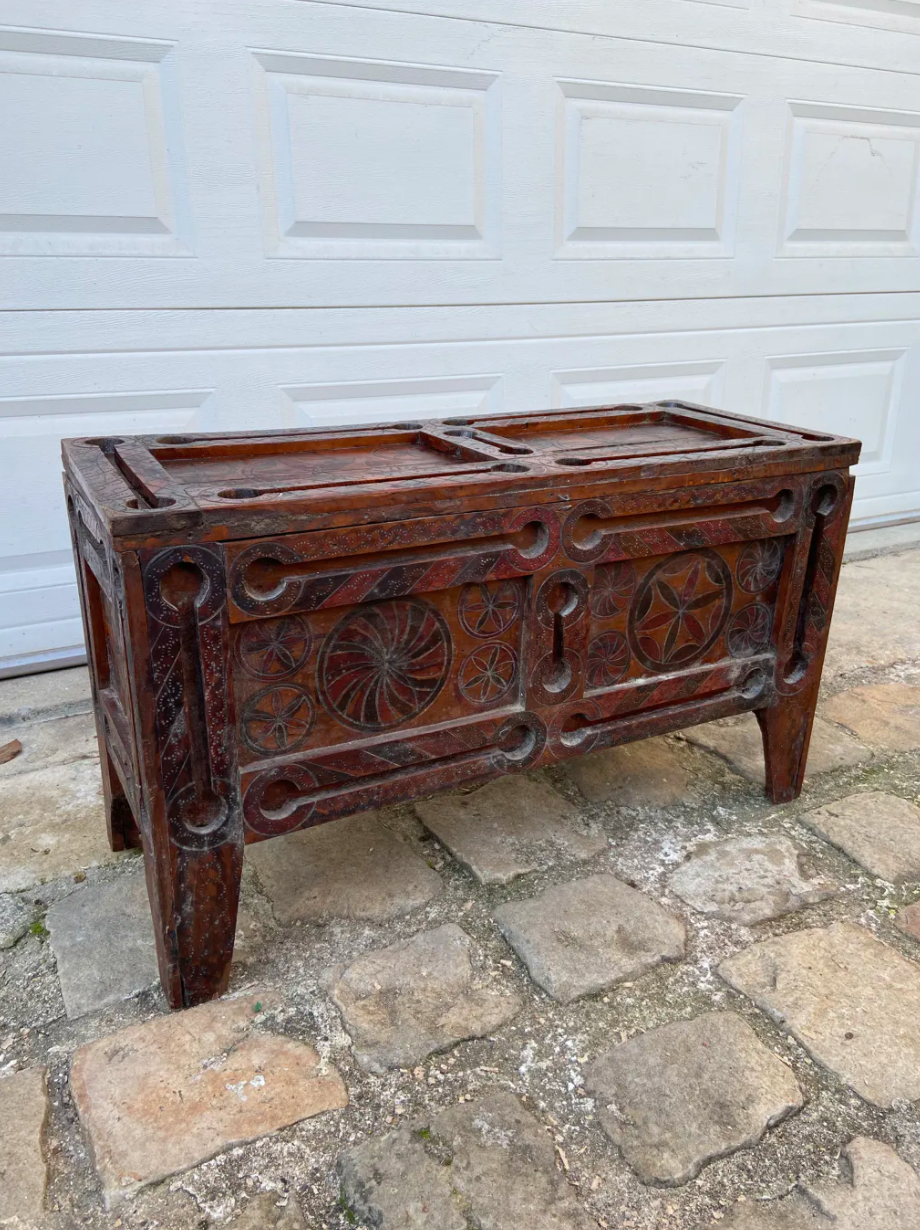 Set of Moroccan cedar wood chests