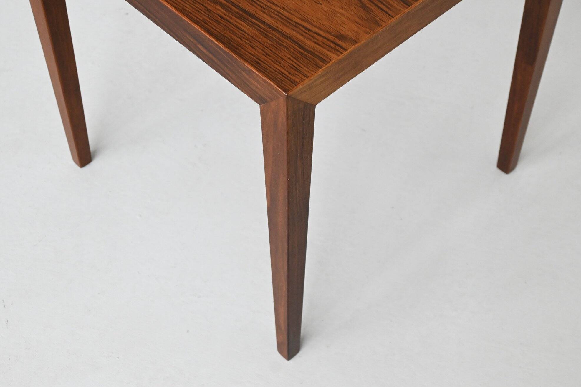 Severin Hansen pair of side tables in rosewood Haslev Denmark 1960