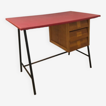 Vintage red desk, 1950s
