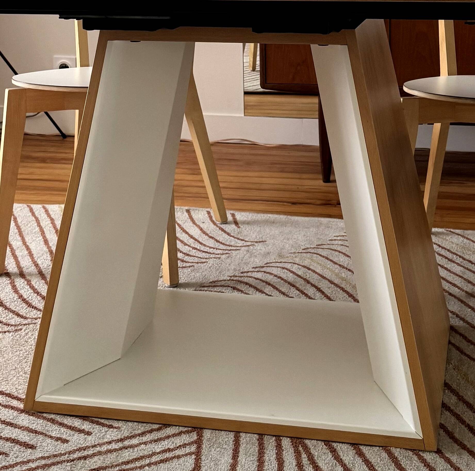Extensible table Mood T1202 — Mobitec — White Fenix & walnut
