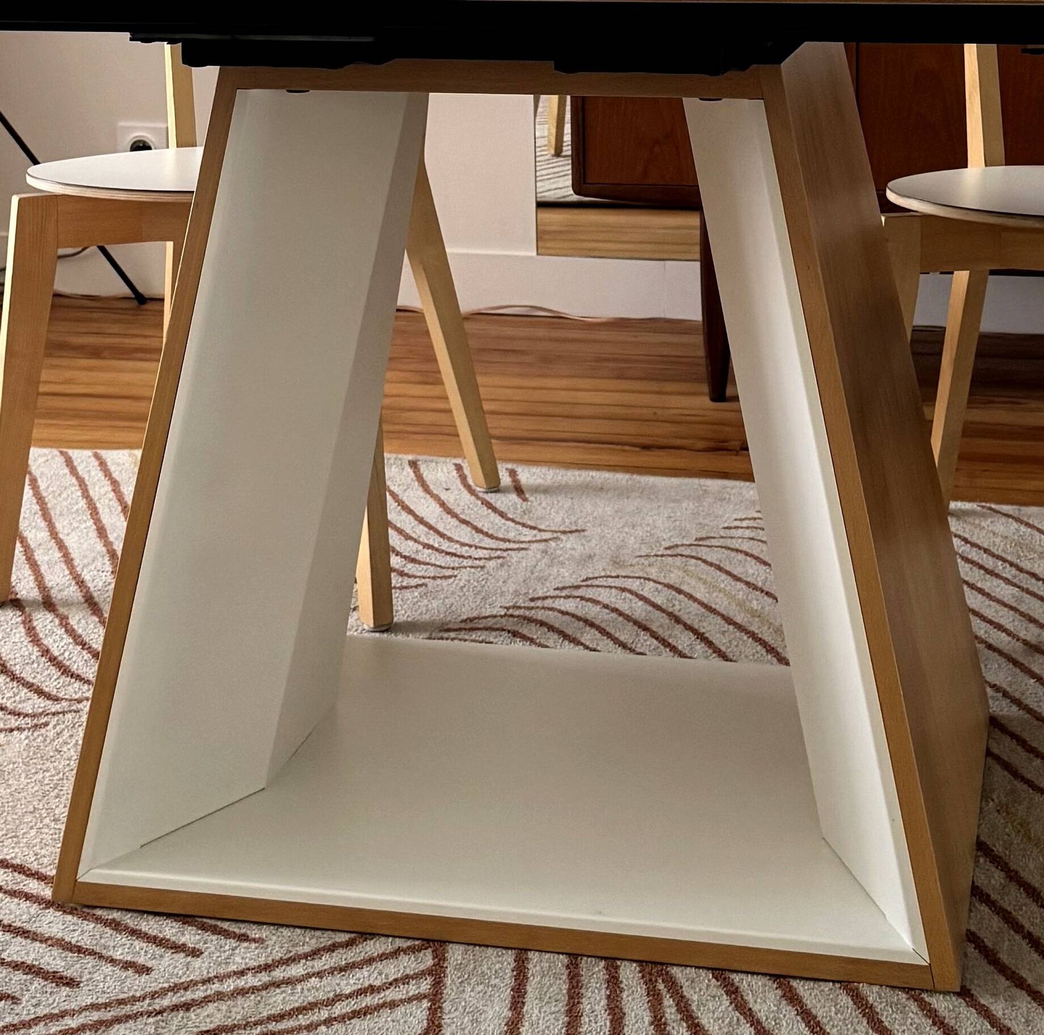 Extensible table Mood T1202 — Mobitec — White Fenix & walnut