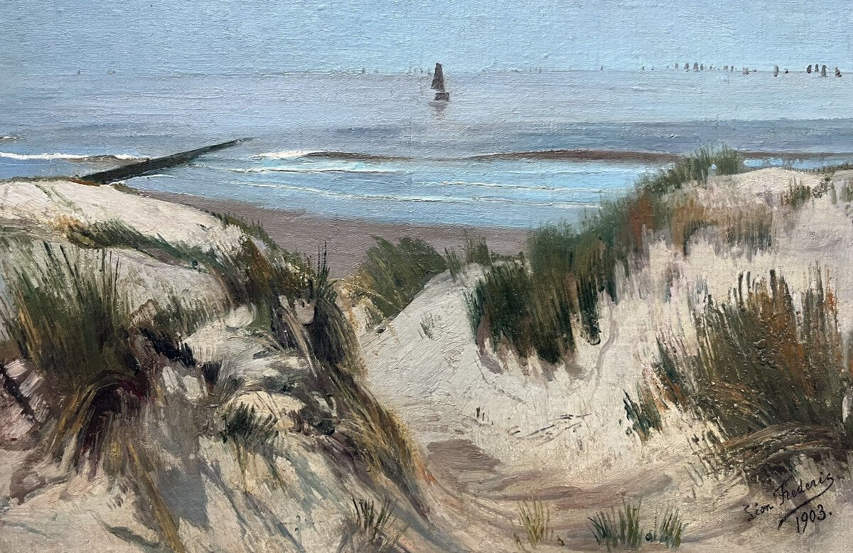 Léon Frédéric (1856-1940) Dune Landscape, oil on canvas signed