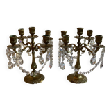 Pair of crystal candlesticks