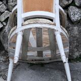 Louis XVI style armchair lacquered white