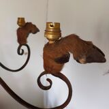 Lustre de chasseur en fer forgé