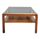 Table basse plateau en verre fumé