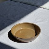 A solid brown flat-bottomed stoneware bowl D18