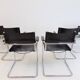 Set of 6 leather cantilever chairs