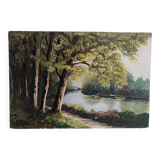 Small oil painting on hardboard