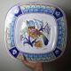 Large Italian wall plate Gubbio bird decor vintage painted pottery