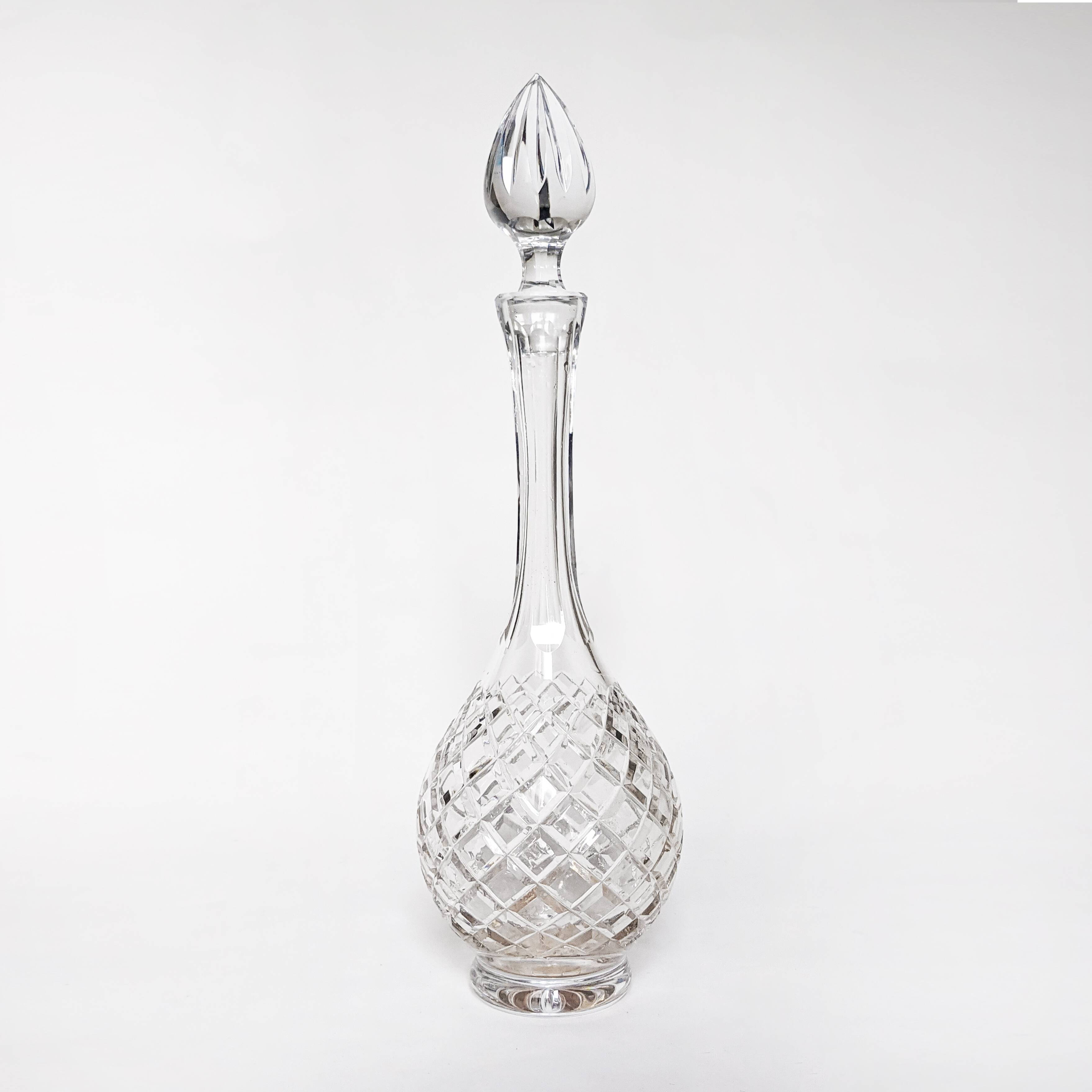 Carved crystal decanter