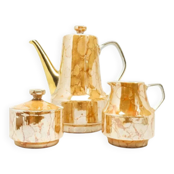 Pichet, sucrier et crémier, moderne du milieu du siècle, porcelaine, Chodzież, Pologne, années 1970.