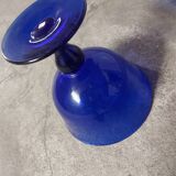Glass cup of Biot, cobalt blue
