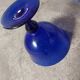 Glass cup of Biot, cobalt blue