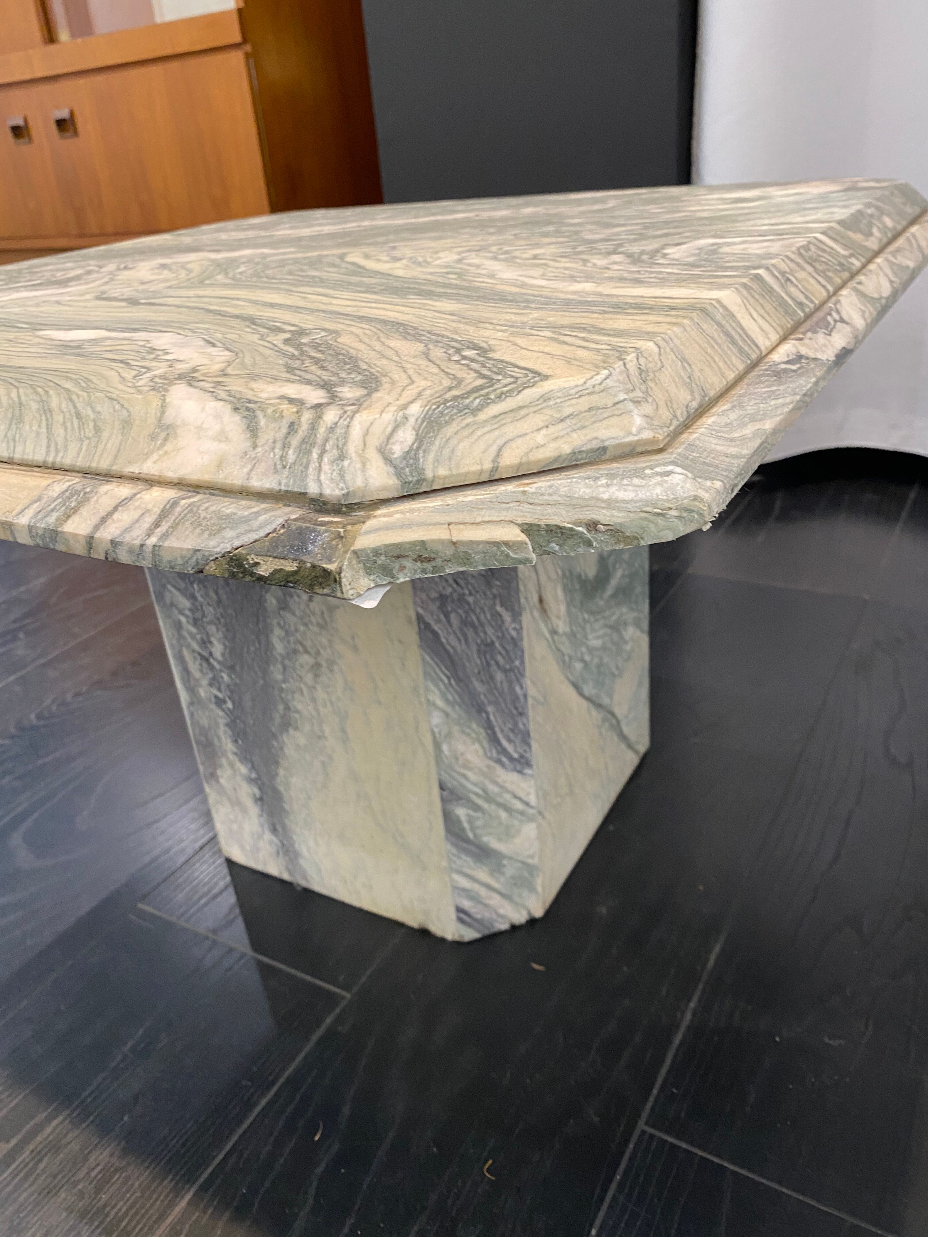 Green marble coffee table