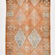 3x11 Orange Brown Tribal Turkish Vintage Runner Rug, 88x330Cm