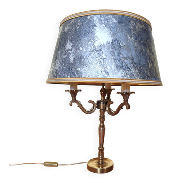 brass three-light bouillotte lamp, desk lamp