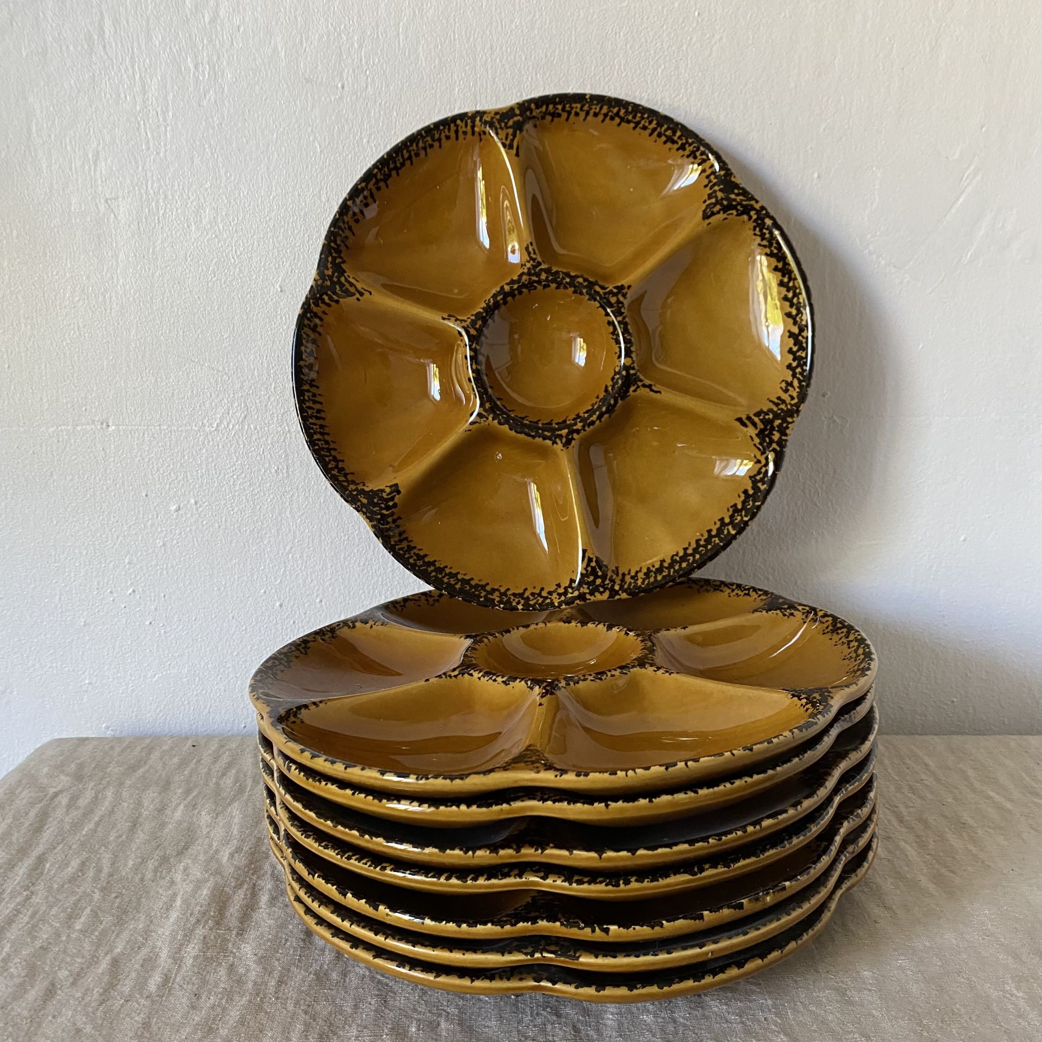 Assiettes à huitres vintage gien