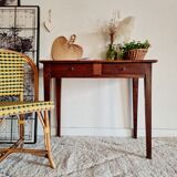 Antique solid wood farmhouse table 2 drawers