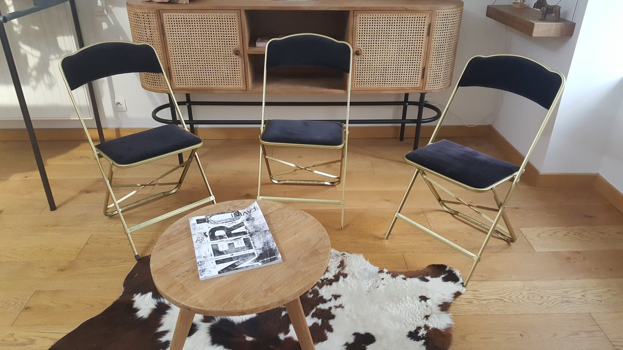 Lot de 3 chaises pliantes Chaisor en velours